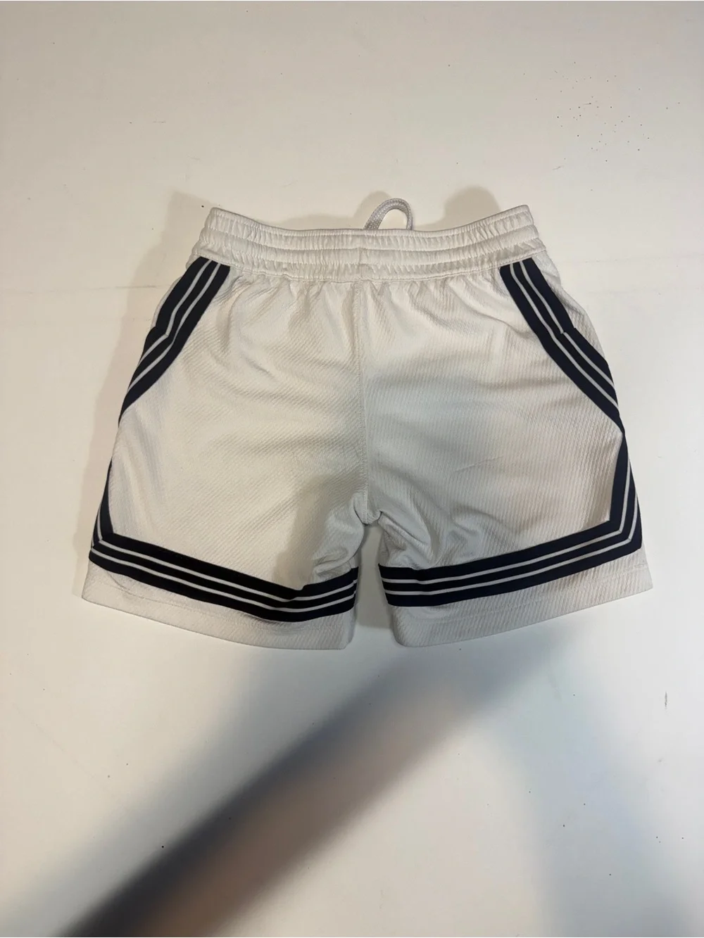 Nike Boys White Athletic Shorts with Black Trim